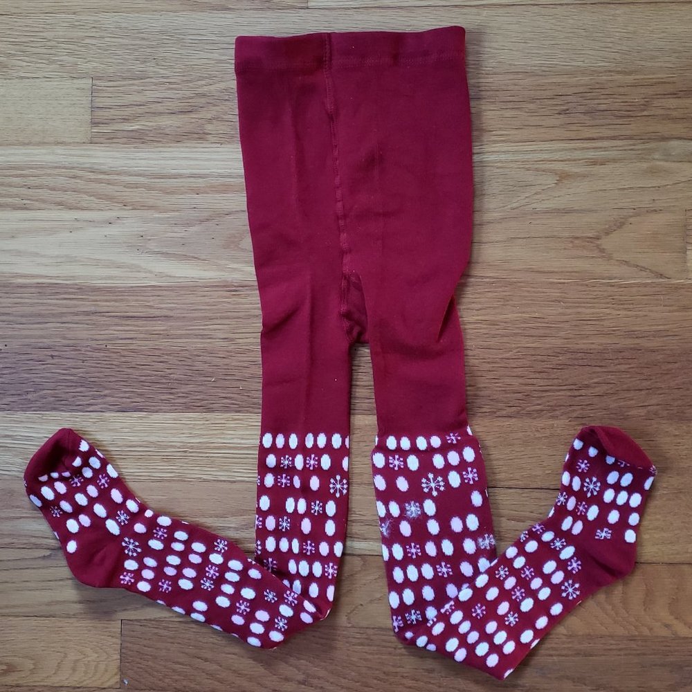 Red Snowflake Tights, Size 4-6, NWOT